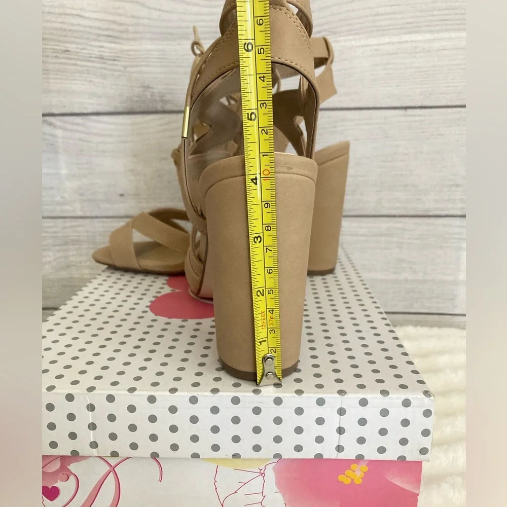 My Delicious Shoes | Mazie- H Lace Up Open Toe High Heels - Picture 8 of 11